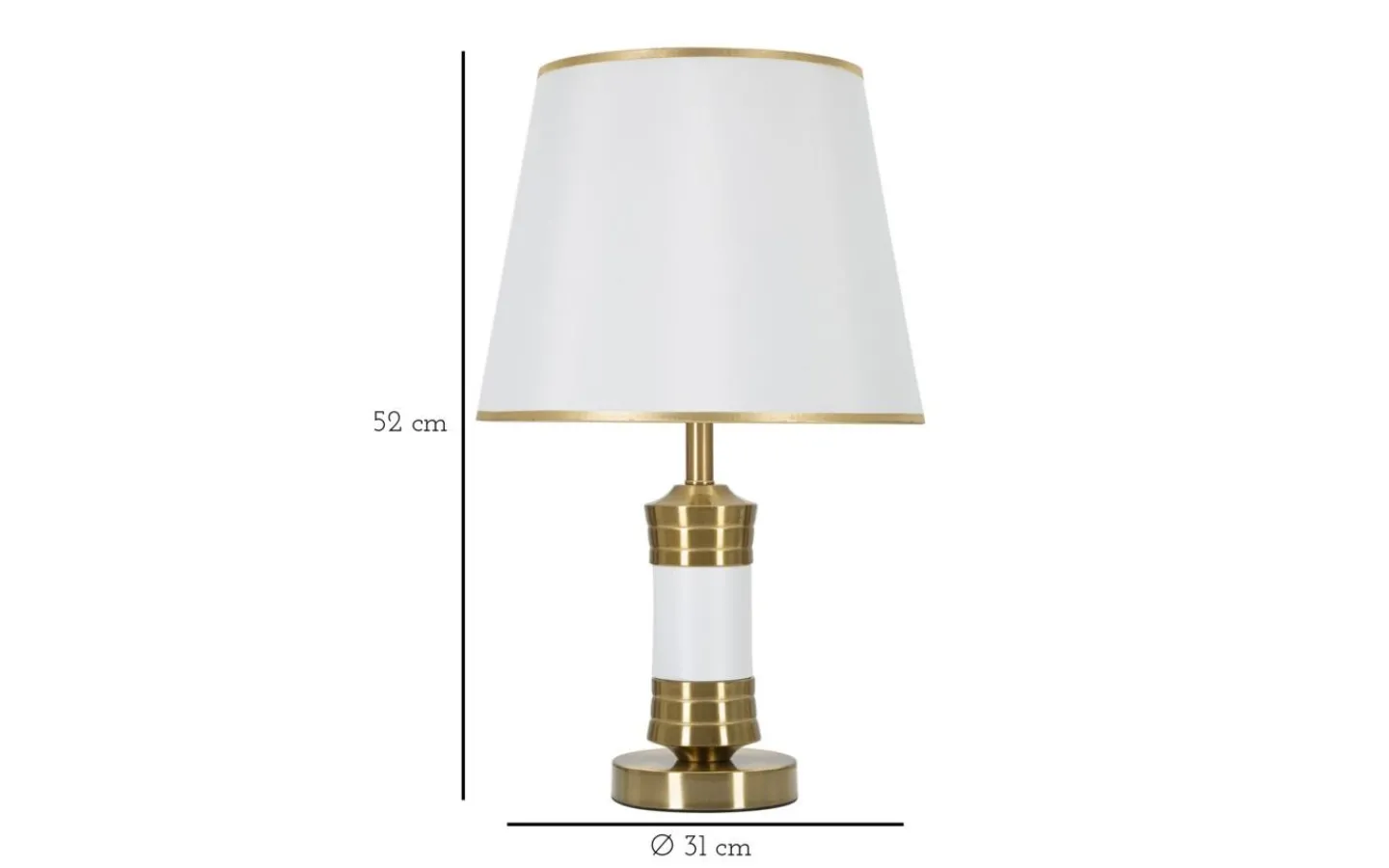 Bordslampor < Mauro Ferretti Jupiter Bordslampa 52cm Vit/Guld
