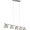 Avlånga Taklampor-Trio Lighting Kaprun Takpendel 5-delad E14 krom/grå