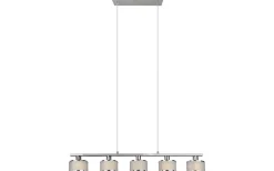 Avlånga Taklampor-Trio Lighting Kaprun Takpendel 5-delad E14 krom/grå