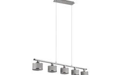 Avlånga Taklampor-Trio Lighting Kaprun Takpendel 5-delad E14 krom/grå