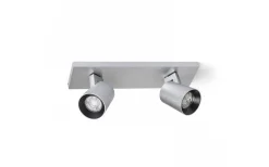 Takspot Med 2 Lampor < Rendl Kenny II Takspotlight 31cm Aluminium/Svart