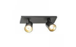 Takspot Med 2 Lampor-Rendl Kenny II Takspotlight 31cm Svart/Guld