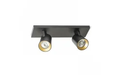 Takspot Med 2 Lampor-Rendl Kenny II Takspotlight 31cm Svart/Guld
