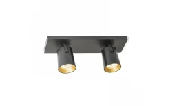 Takspot Med 2 Lampor-Rendl Kenny II Takspotlight 31cm Svart/Guld