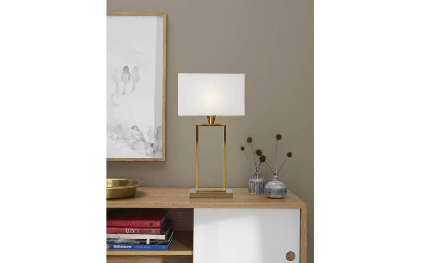 Vardagsrum|Sovrum-Cottex Kensington Bordslampa 51cm Mässing/Vit