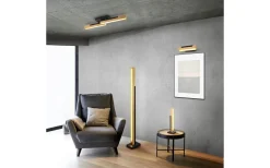 Golvlampor < Trio Lighting Kerala Golvlampa LED matt svart/trä