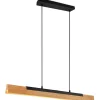 Avlånga Taklampor < Trio Lighting Kerala Takpendel LED matt svart/trä