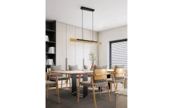 Avlånga Taklampor < Trio Lighting Kerala Takpendel LED matt svart/trä