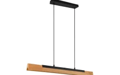 Avlånga Taklampor < Trio Lighting Kerala Takpendel LED matt svart/trä