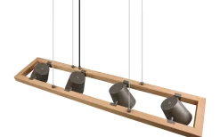 Avlånga Taklampor-Trio Lighting Klockpendel 4-delad E14 antik stål