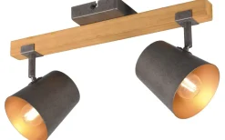 Takspot Med 2 Lampor-Trio Lighting Klock Spotlight 2-delad E14 antik stål