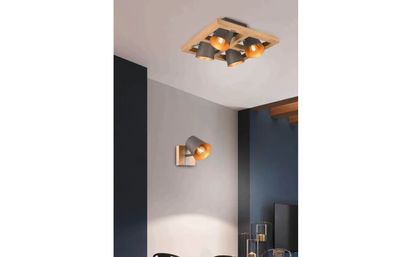 Läslampor < Trio Lighting Klock Spotlight E14 antik stål