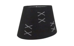 Ovala Lampskärmar-Oriva Kors Lampskärm Oval 22cm Svart/Grå