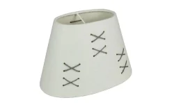 Ovala Lampskärmar < Oriva Kors Lampskärm Oval 14cm Vit/Grå