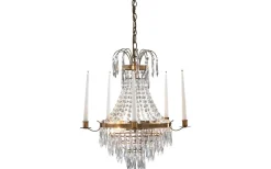 Kristallkronor < Markslojd Krageholm Kristallkrona 3L 52cm Antikmässing