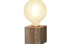 Bordslampor-Star Trading Kub Bordslampa 10cm Brun Trä