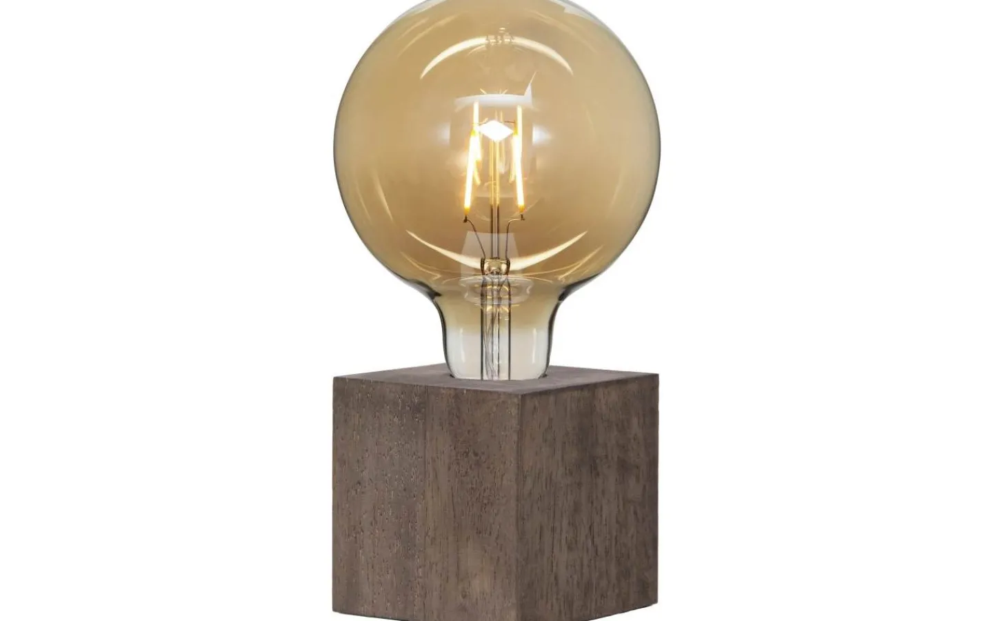 Bordslampor-Star Trading Kub Bordslampa 10cm Brun Trä