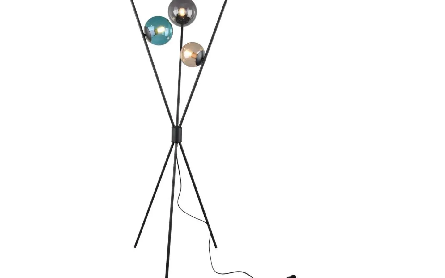 Golvlampor-Trio Lighting Lance Golvlampa 3xE14 svart