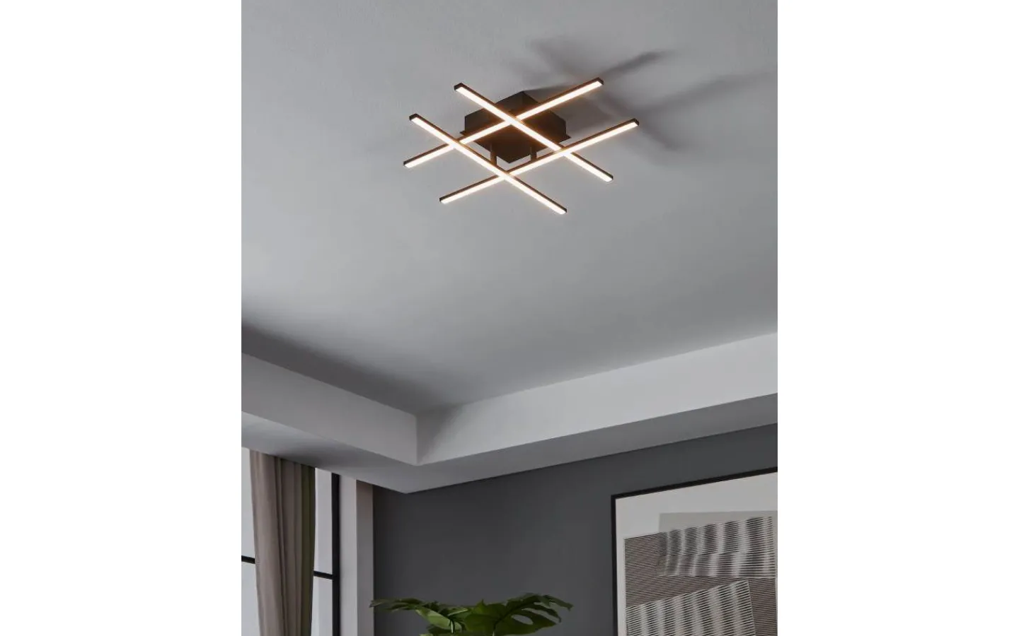Plafonder-Eglo Lasana Plafond 50cm LED 3000K 21W Svart