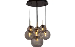 Stora Taklampor Ø50-69 Cm-By Rydens Laura Taklampa 53cm Svart/Rökgrå Glas
