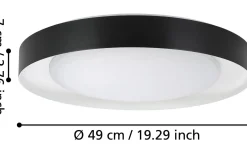 Plafonder < Eglo Laurito Plafond 49cm LED 3000-6500K 24W med Fjärrkontroll Svart