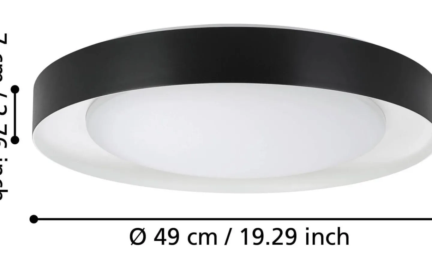 Plafonder < Eglo Laurito Plafond 49cm LED 3000-6500K 24W med Fjärrkontroll Svart
