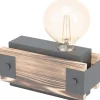 Bordslampor < Eglo Layham Bordslampa 10cm Trä/Svart