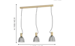 Avlånga Taklampor < Eglo Lebalio Taklampa 113cm Brons
