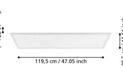 Plafonder < Eglo Led Plafond 119,5cm LED 4000K 35W Vit
