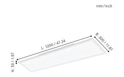 Plafonder < Eglo Led Plafond 120cm LED 4000K 33W Vit