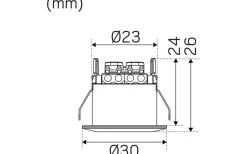 Minispotlights & Ledpuckar < Hidealite LED-Spot för fönstersmygar 30mm, 2700K 60lm 1,3W 350mA Vit