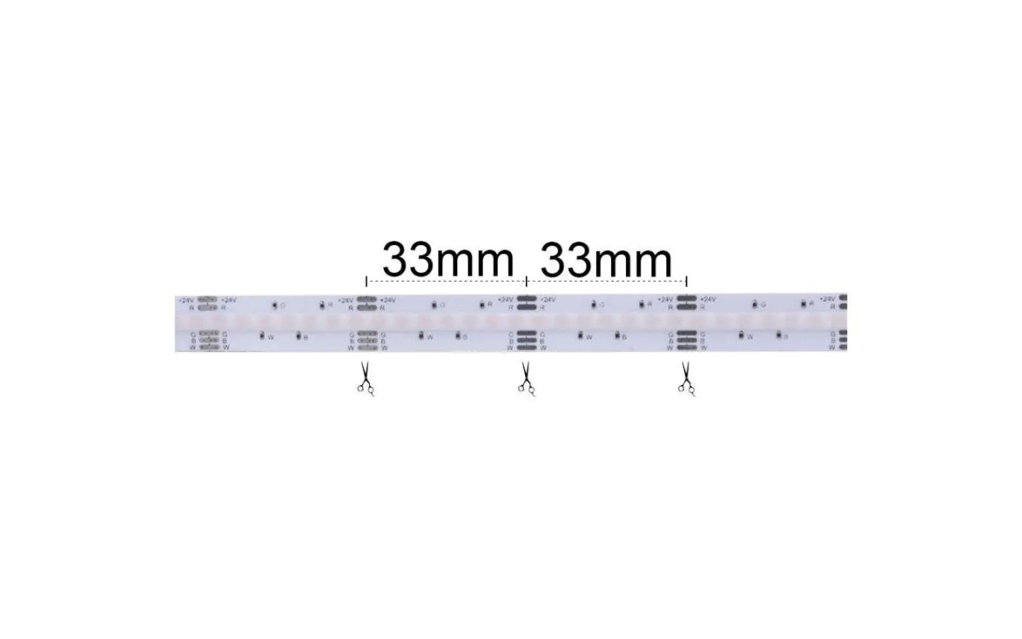 24V Led Slinga-TeraLite LED LEDstrip 24V 5m COB RGB+2700K 15W/m