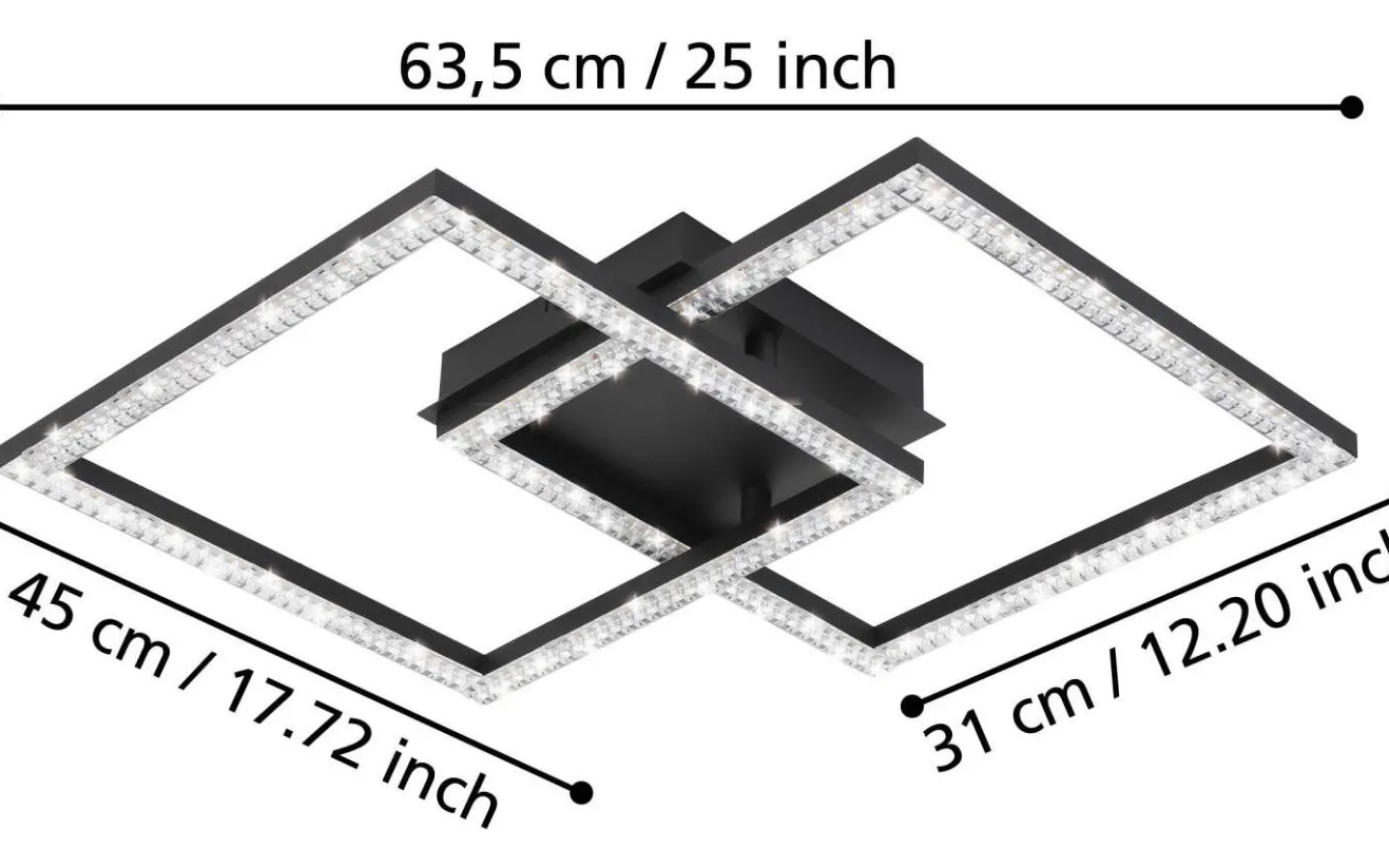 Plafonder < Eglo Lejias Plafond 45cm LED 3000K 21W Svart