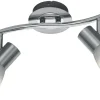 Takspot Med 2 Lampor-Trio Lighting Levisto Spotlight 2-delad E14 borstad stål