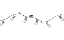 Avlånga Takspotlights|Takspot Med Minst 4 Lampor-Trio Lighting Levisto Spotlight 6-delad E14 borstad stål