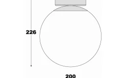 Badrumslampor Tak-Aneta Lido Plafond 20cm Krom/Opalvit IP23