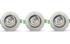 Infällda Spotlights Utomhus|230V Led Spotlights < Llitt Lisa 230V Spotlight 3000K 5,5W 3-pack Borstad Stål IP65