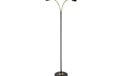 Golvfötter|Golvläslampor < Aneta Ljusdal Golvfot 140cm 2L Svart/Matt Mässing Ex. Lampskärmar
