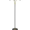 Golvfötter|Golvläslampor < Aneta Ljusdal Golvfot 140cm 3L Svart/Matt Mässing Ex. Lampskärmar