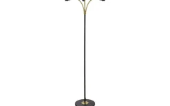 Golvfötter|Golvläslampor < Aneta Ljusdal Golvfot 140cm 3L Svart/Matt Mässing Ex. Lampskärmar