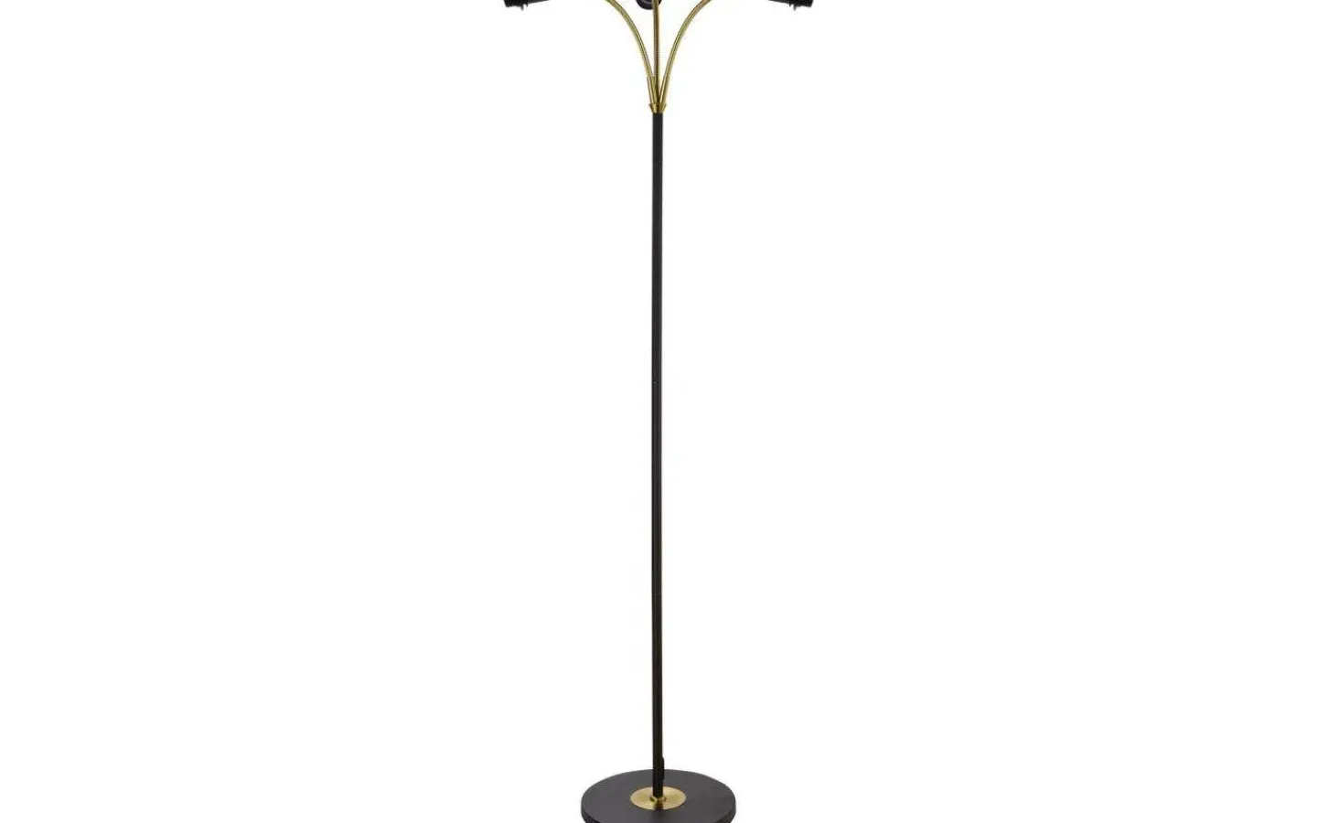Golvfötter|Golvläslampor < Aneta Ljusdal Golvfot 140cm 3L Svart/Matt Mässing Ex. Lampskärmar