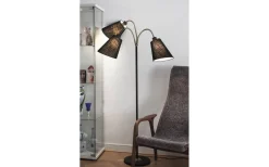 Golvfötter|Golvläslampor < Aneta Ljusdal Golvfot 140cm 3L Svart/Matt Mässing Ex. Lampskärmar