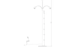 Golvfötter|Golvläslampor < Aneta Ljusdal Golvfot 140cm 3L Svart/Matt Mässing Ex. Lampskärmar