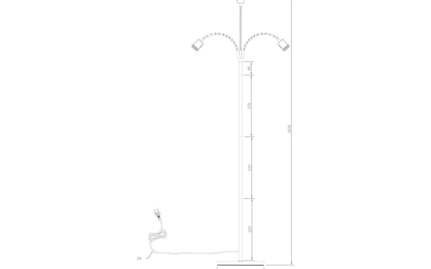 Golvfötter|Golvläslampor < Aneta Ljusdal Golvfot 140cm 3L Svart/Matt Mässing Ex. Lampskärmar