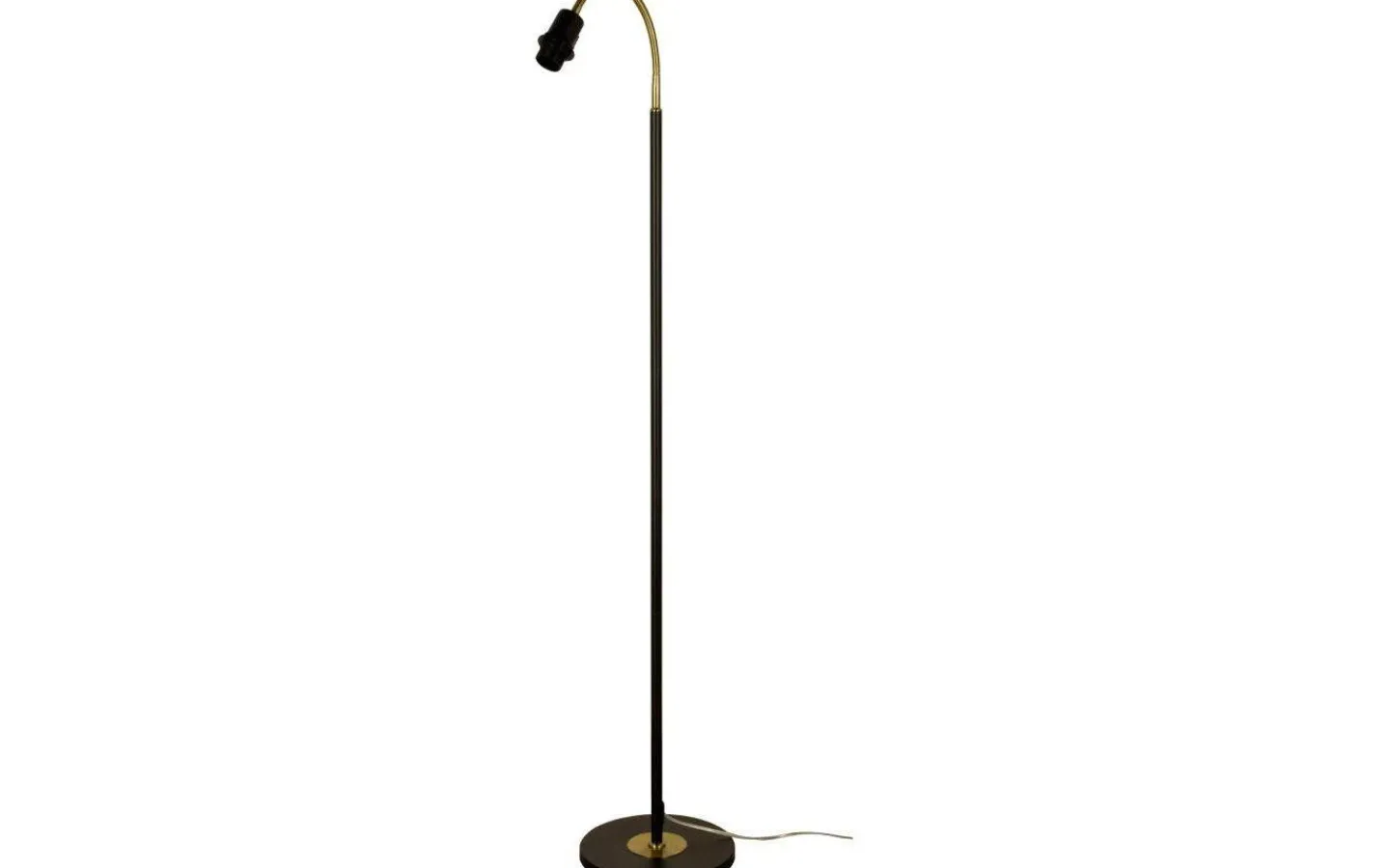 Golvfötter|Golvläslampor-Aneta Ljusdal Golvfot 140cm 1L Svart/Matt Mässing Ex. Lampskärm