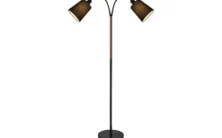 Vardagsrum|Golvläslampor < Aneta Ljusdal Golvlampa 140cm 2L Svart/Valnöt Ink. Lampskärmar