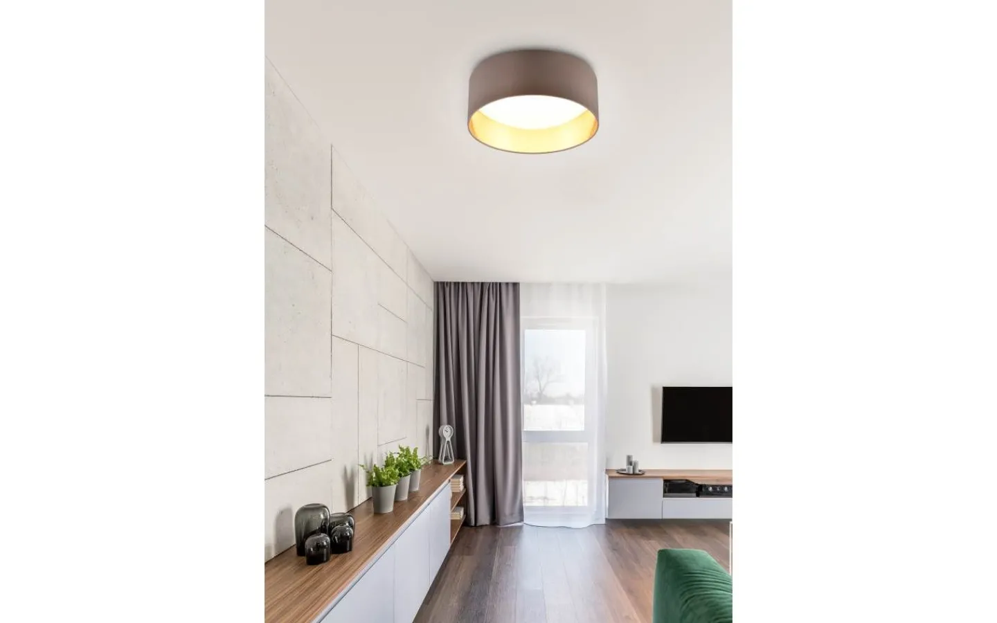 Plafonder < Reality Locarno Plafond LED 28cm grå