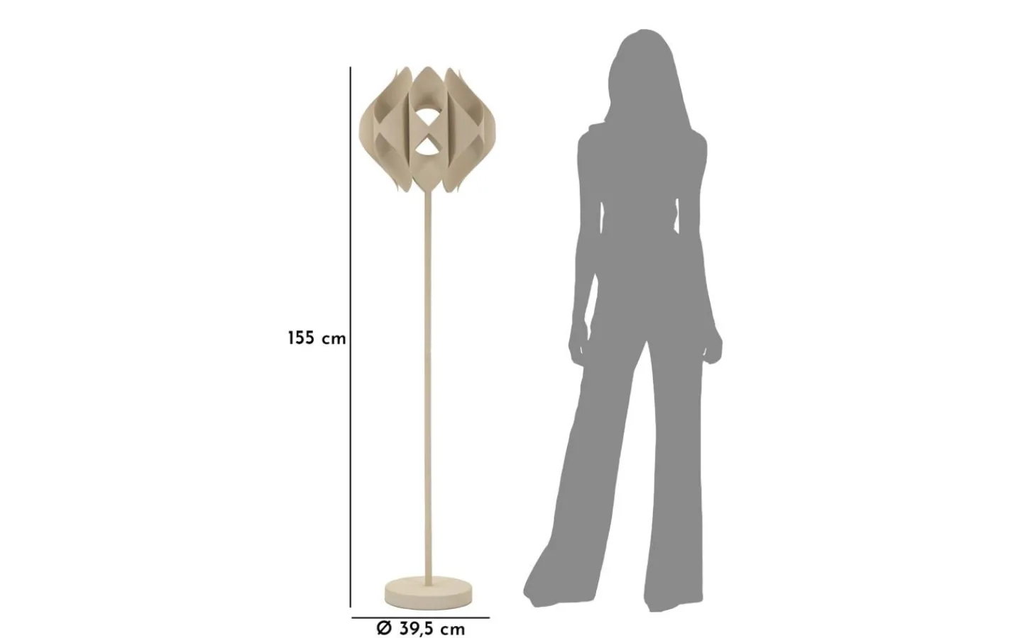 Golvlampor-Mauro Ferretti Logic Golvlampa 155cm Beige