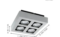 Plafonder < Eglo Loke Plafond 25cm LED Borstad Aluminium