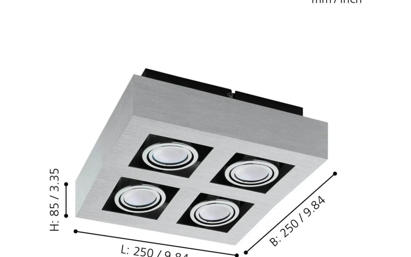 Plafonder < Eglo Loke Plafond 25cm LED Borstad Aluminium